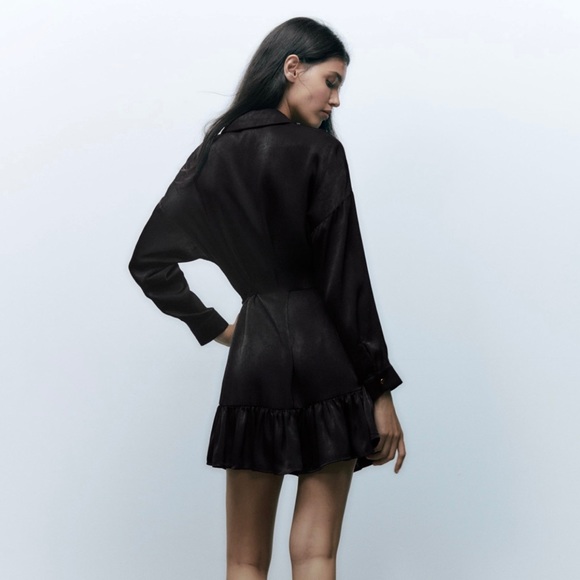 Zara Satin Shirt Dress - Picture 5 of 9